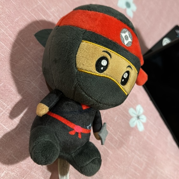 Weighted NINJA  Shadow Dragon Plush Doll Toy Figure 7” Red Black Headband RMS - Picture 4 of 4
